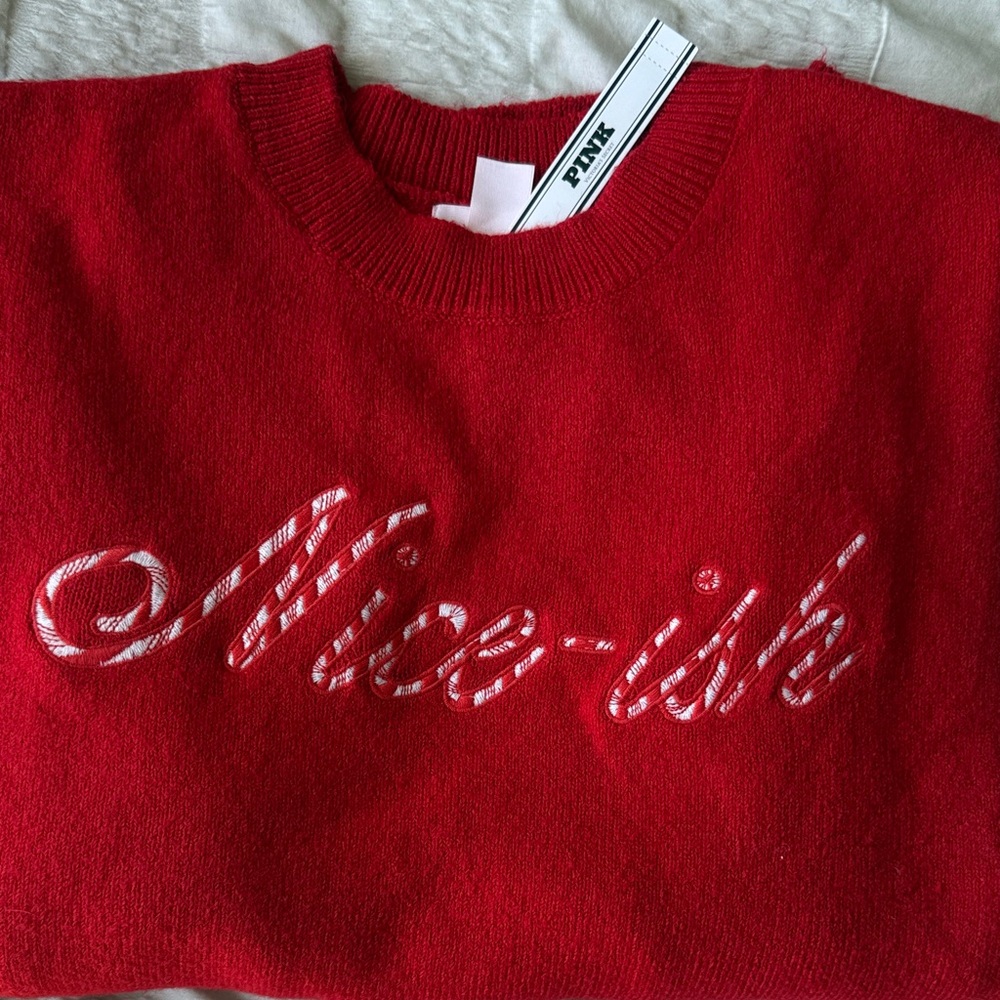 PINK VS Red 'Nice-ish' Sweater